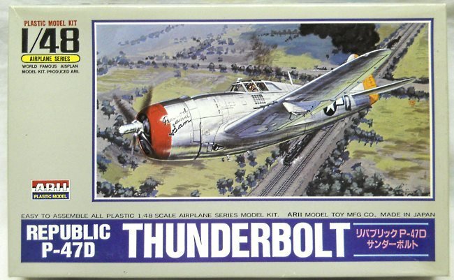 Arii 1/48 Republic Thunderbolt P-47D - Maj Robert Johnson 62FS 56FG 8th Air Force - RAF 73 Training Group Egypt 1944 - Ace Col. Jack Price 8FS 78FG 8th Air Force - (ex-Otaki), A337-600 plastic model kit